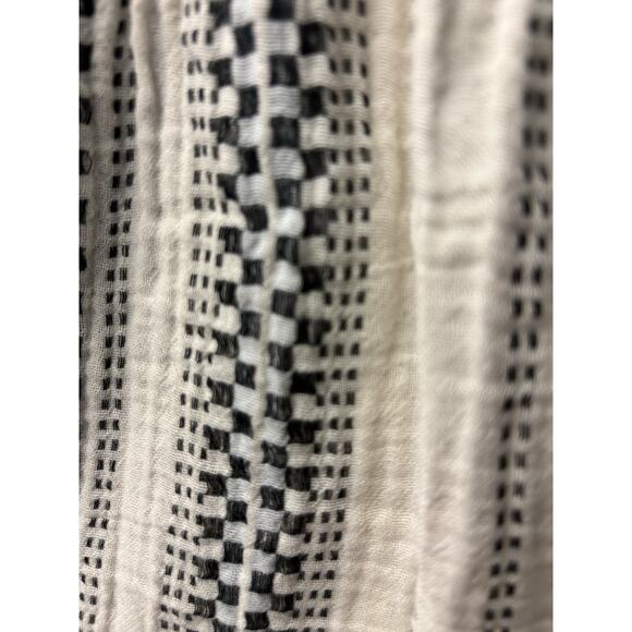 Madewell Black Cream Striped Drawstring Linen Blend Pants Women's S Trousers - Picture 6 of 6